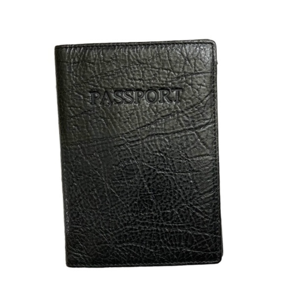 Leatherology black leather passport cover